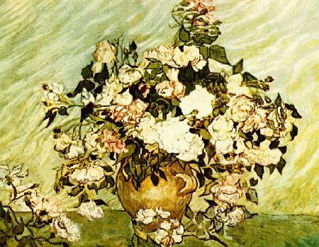 Vincent Van Gogh Pink and White Roses Norge oil painting art